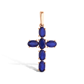 Золотой крест с сапфирами