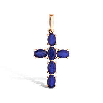 Золотой крест с сапфирами