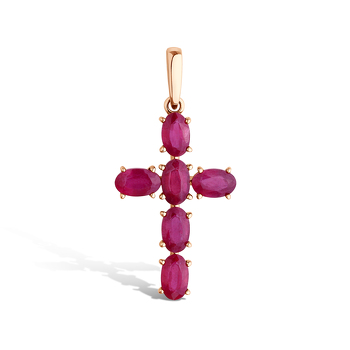 Золотой крест с рубинами