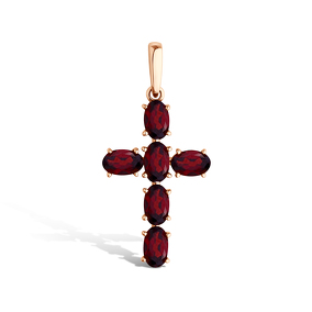 Золотой крест с гранатами