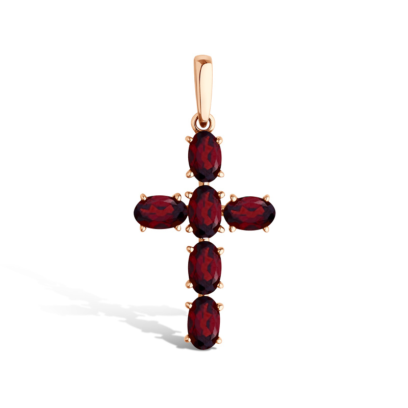 Золотой крест с гранатами