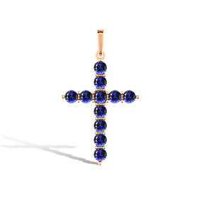 Золотой крест с сапфирами