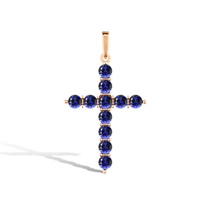 Золотой крест с сапфирами