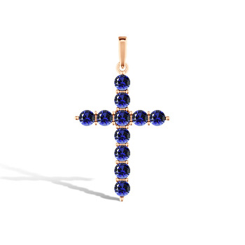 Золотой крест с сапфирами