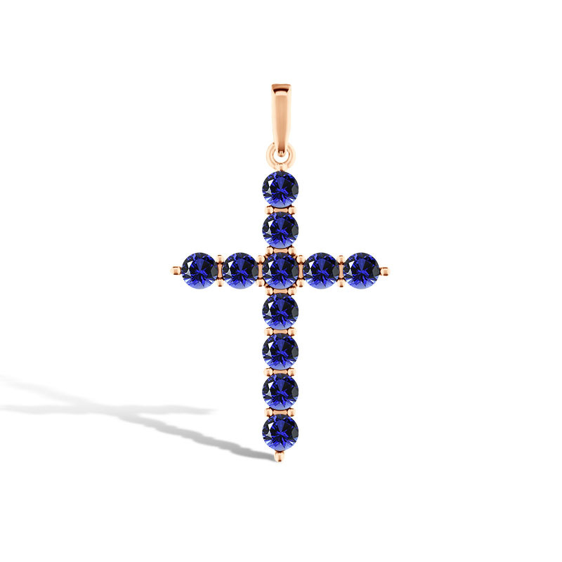 Золотой крест с сапфирами