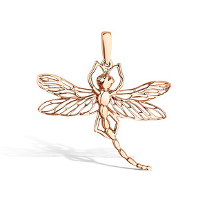 Золотая подвеска «Стрекоза» с бриллиантами