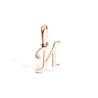 Золотая подвеска «От А до Я» с бриллиантом