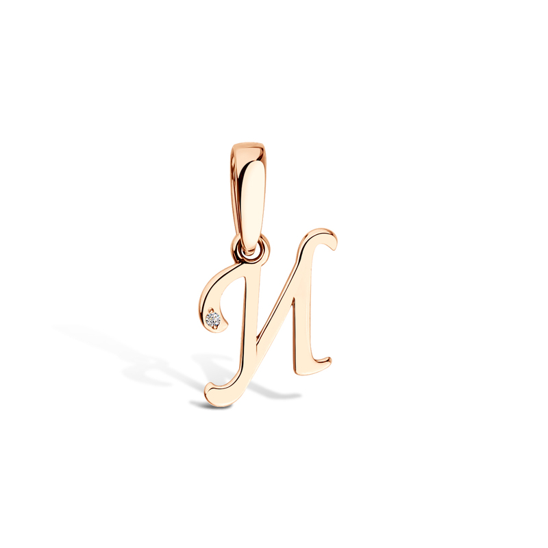 Золотая подвеска «От А до Я» с бриллиантом