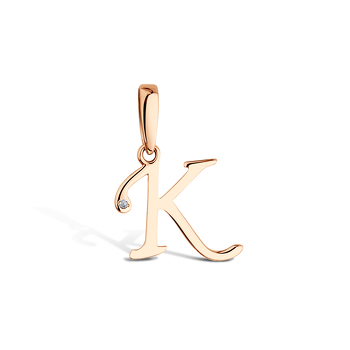 Золотая подвеска «От А до Я» с бриллиантом