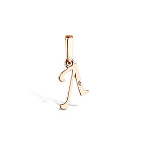 Золотая подвеска «От А до Я» с бриллиантом