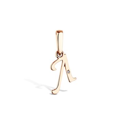 Золотая подвеска «От А до Я» с бриллиантом