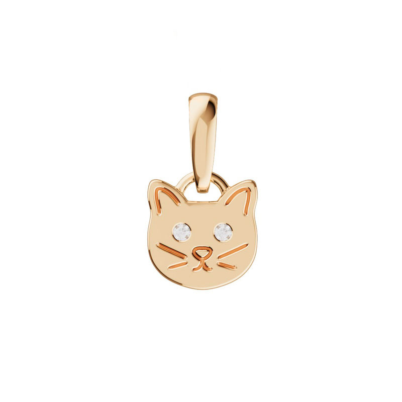 Золотая подвеска «Мур» с фианитами