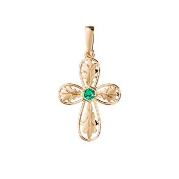 Золотая подвеска с изумрудом