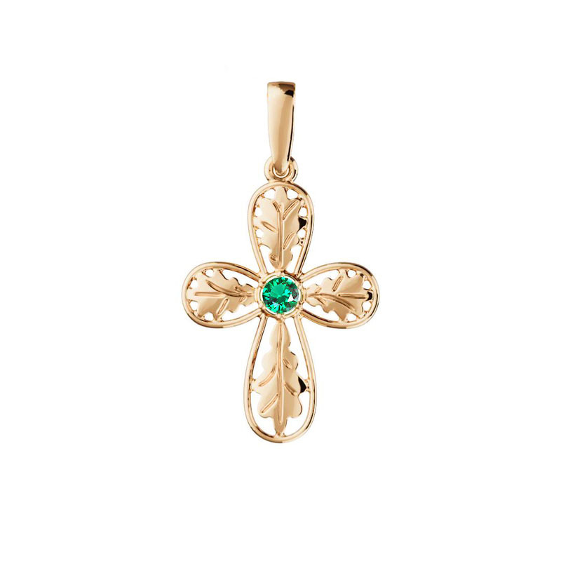 Золотая подвеска с изумрудом