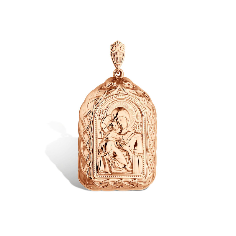 Золотая подвеска «Фёдоровская икона Божьей Матери»