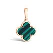 Золотая подвеска с малахитом «Клевер»
