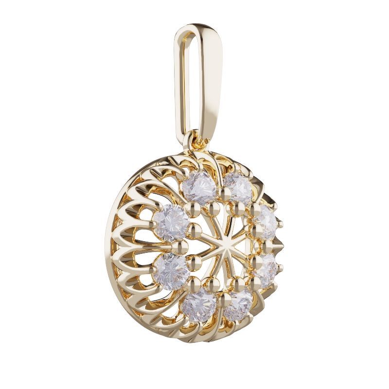 Золотая подвеска с фианитами