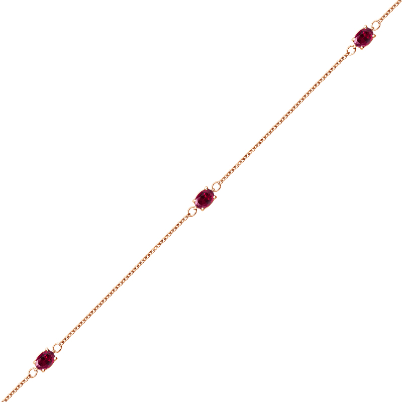 Золотой браслет с рубинами