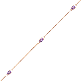 Золотой браслет с аметистами