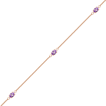 Золотой браслет с аметистами