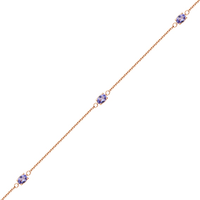 Золотой браслет с танзанитами