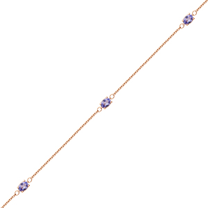 Золотой браслет с танзанитами