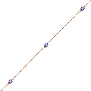 Золотой браслет с танзанитами