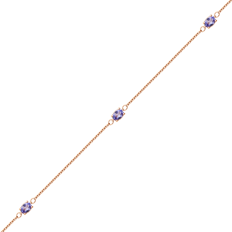 Золотой браслет с танзанитами