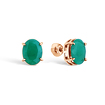 Золотые серьги-пусеты с изумрудом