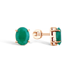 Золотые серьги-пусеты с изумрудом