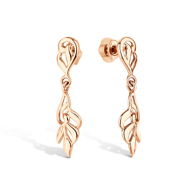 Золотые серьги-пусеты «Стихия»