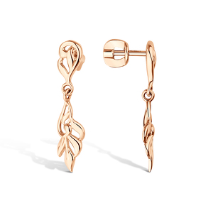 Золотые серьги-пусеты «Стихия»