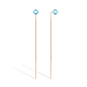 Золотые серьги «Линии света» с топазом