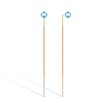 Золотые серьги «Линии света» с топазом