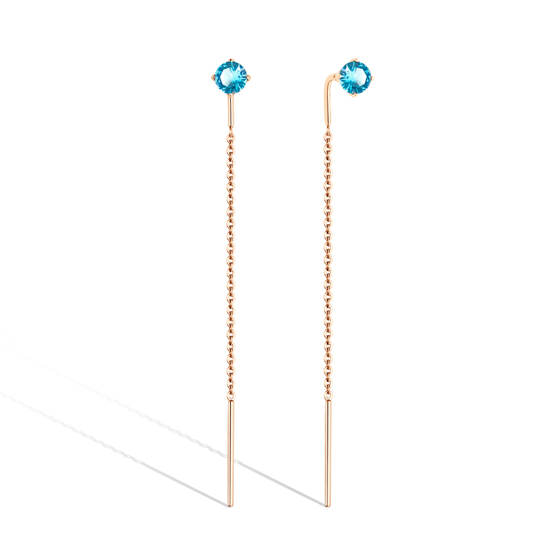 Золотые серьги с топазом