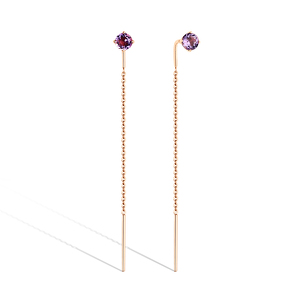 Золотые серьги с аметистом