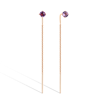 Золотые серьги с аметистом