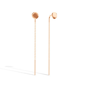 Золотые серьги-продевки «Линии света»