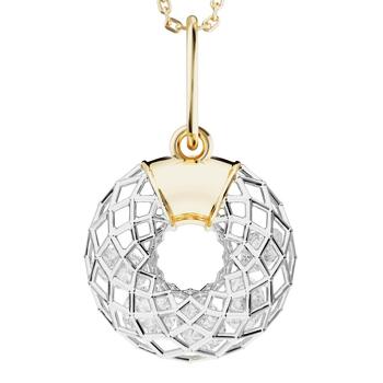 Золотая подвеска «Сокровищница» с фианитами