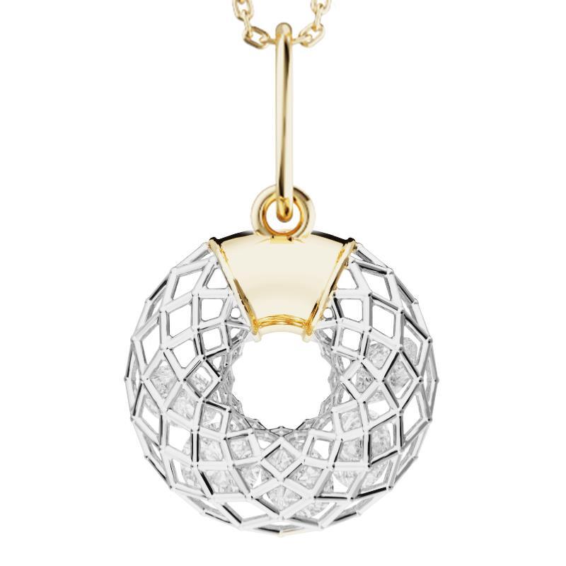 Золотая подвеска «Сокровищница» с фианитами