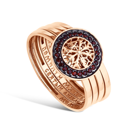 Золотое кольцо с гранатами