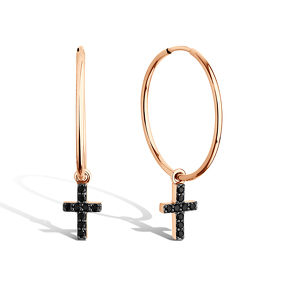 Золотые серьги-конго с фианитами