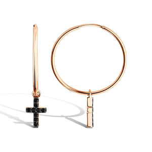 Золотые серьги-конго с фианитами