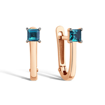 Золотые серьги с топазом