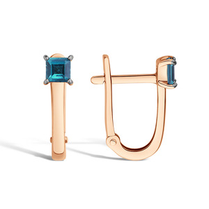 Золотые серьги с топазом