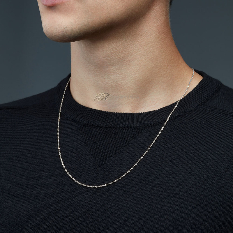 Золотая цепь «Сингапур» с алмазной огранкой