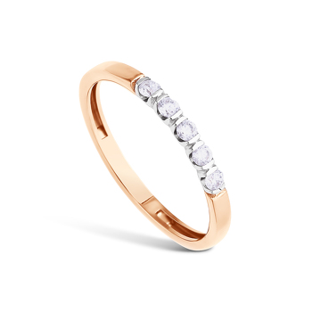 Золотое кольцо «Бриллианты» с муассанитами