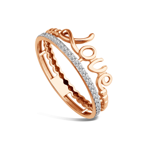 Золотое кольцо с фианитами