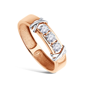 Золотое кольцо с муассанитами