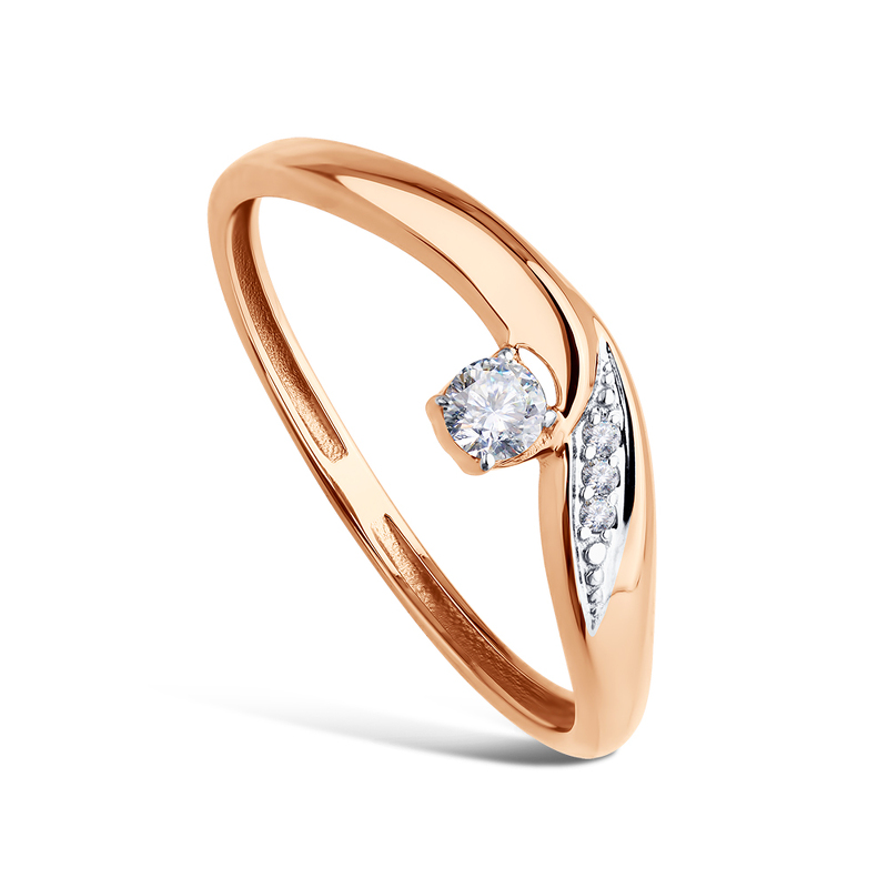 Золотое кольцо с муассанитами